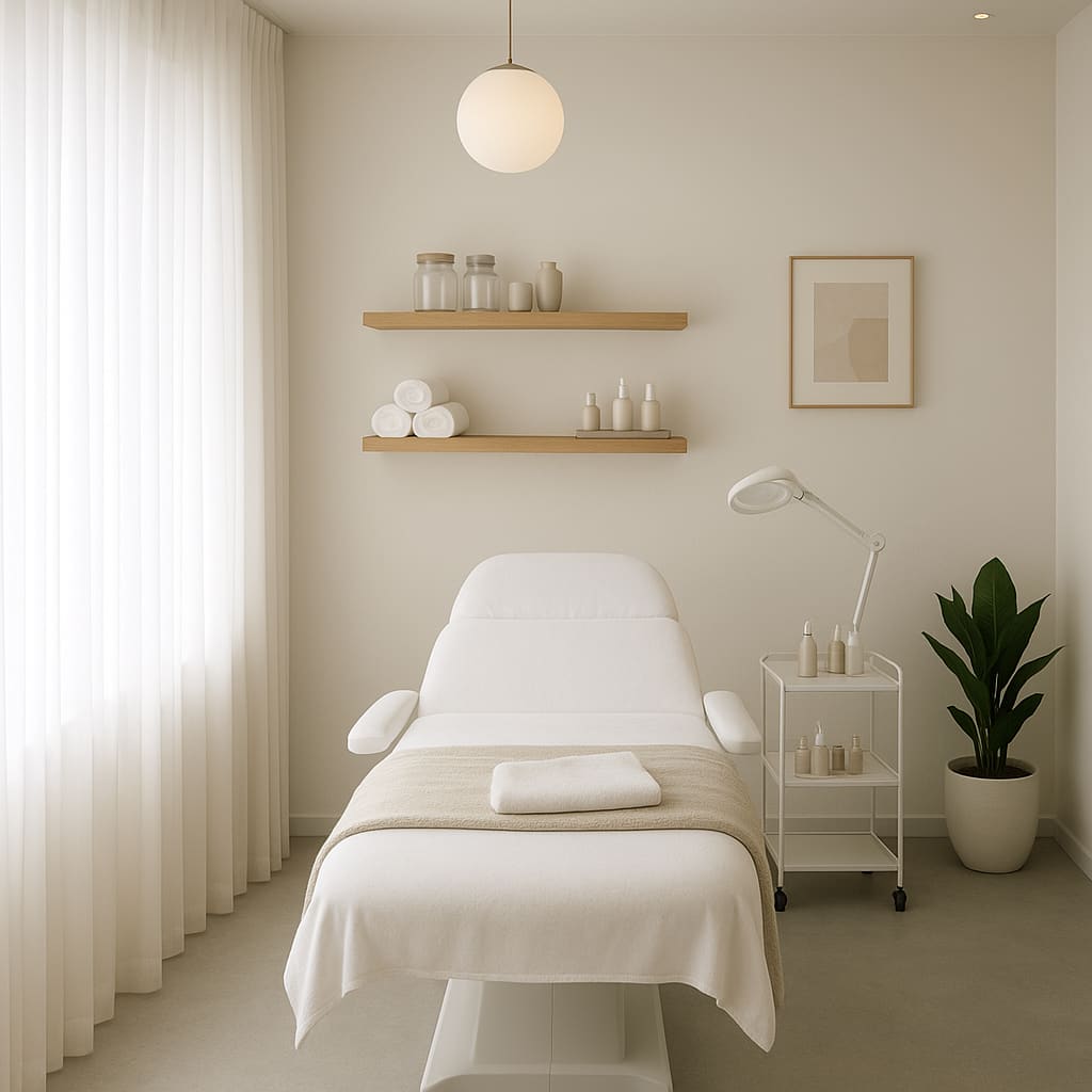 Heller Behandlungsraum im Beauty Studio